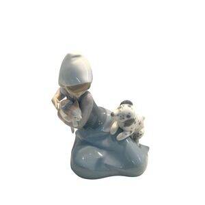 LLADRO Girl Cat Puppy Dog "Little Friskies" Dalmation Kitten Figurine #5032 MINT